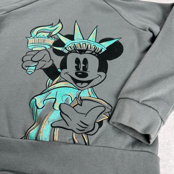 Disney Mickey Mouse New York Statue of Library Kids Hooded Sweatshirt size 9/10 - Picture 3 of 9